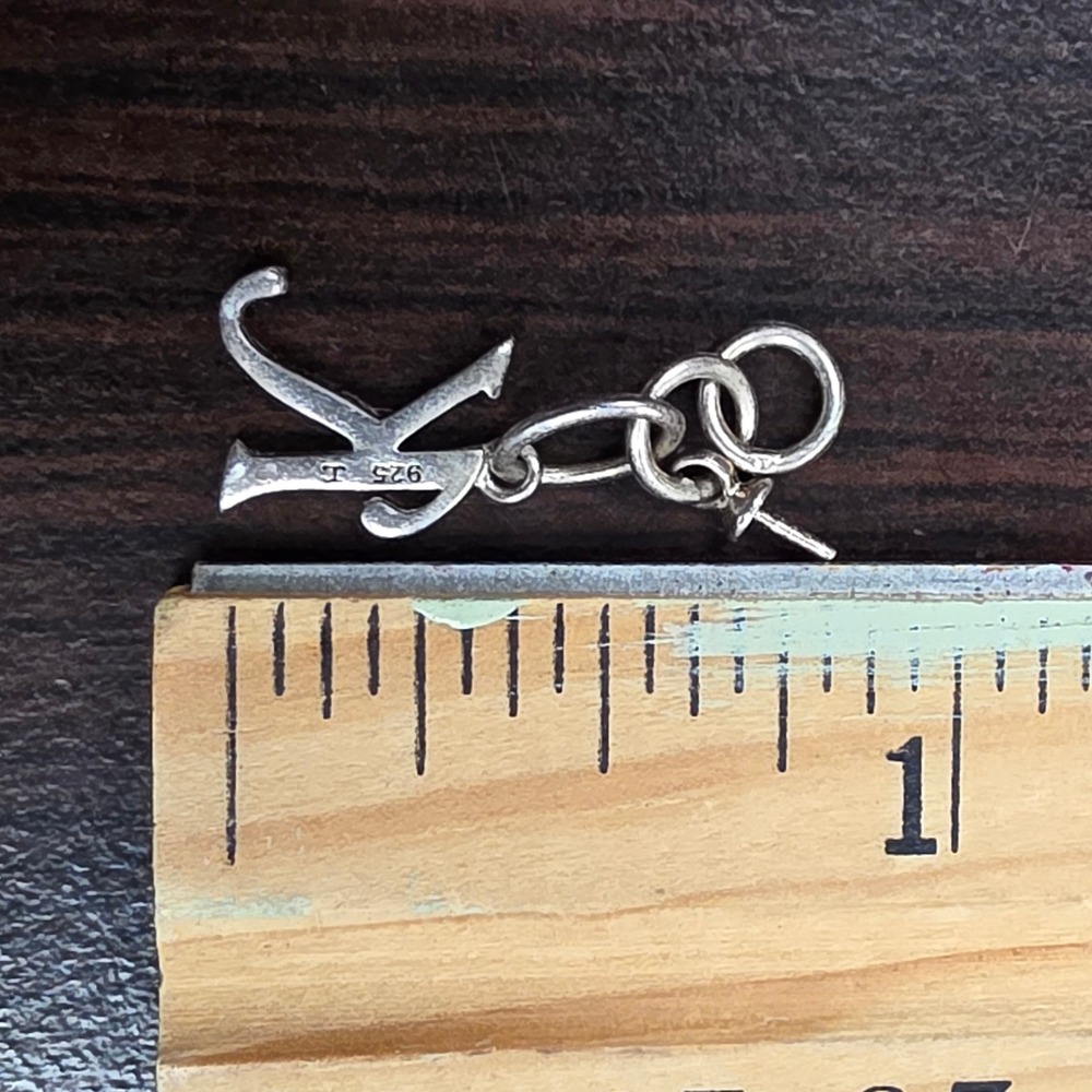 Sterling Silver Script Initial K Pendant Charm 925 Letter K Hallmark 0.72g - Picture 2 of 16